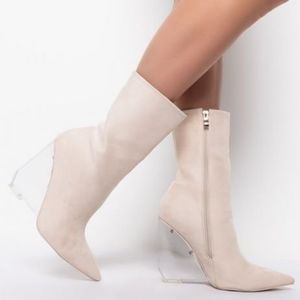 NWT Azalea Wang Cream Bootie, Size 11